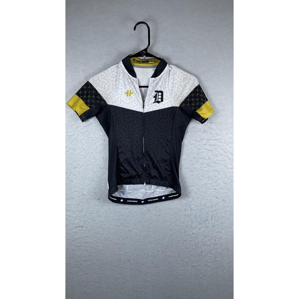 Hyperthreads Davis MTB Team‎ Cycling Jersey XS Black White Short Sleeve Bike
